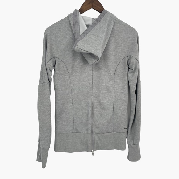 Adidas‎ Gray Climalite Reflective Runner Hoodie Jacket - Picture 2 of 14